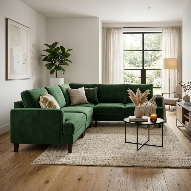 Sofa in Forest Green Velvet